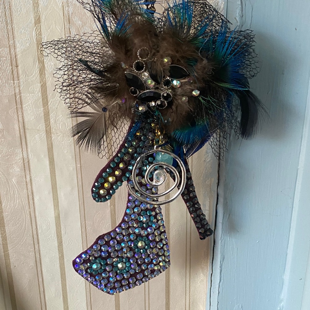 Crystal Embellished Feather Statement Decoration - image 2